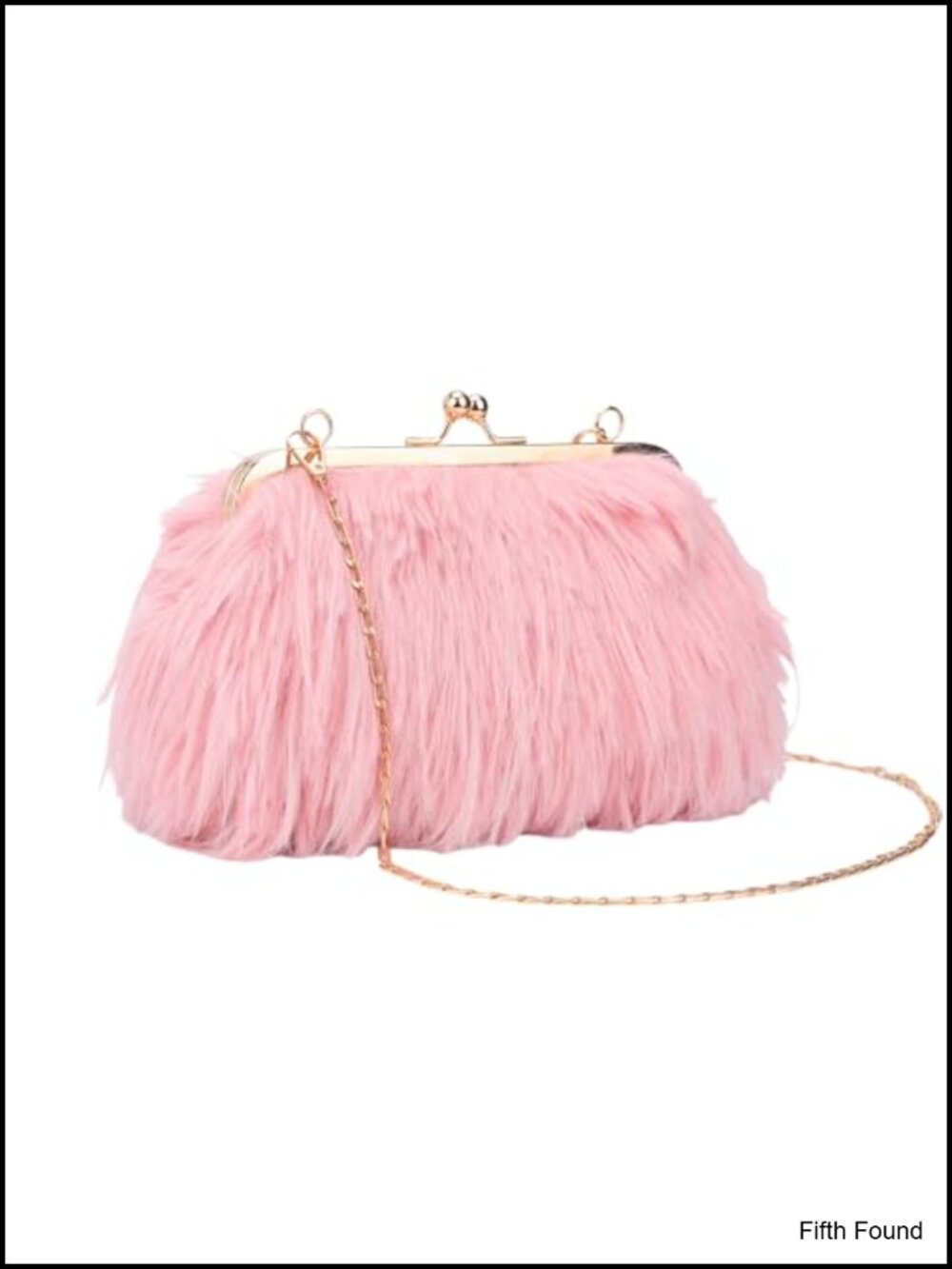 Faux Fur Pearl Crossbody Clutch Purse with Chain